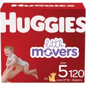 Baby Diapers Size 5, 120 Ct, Huggies Little Movers