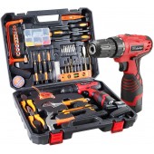 Dedeo Tool Set with Drill, 108Pcs Cordless Drill Household Power Tools Set with 16.8V Lithium Driver Claw Hammer Wrenches Pliers DIY Accessories Tool Kit